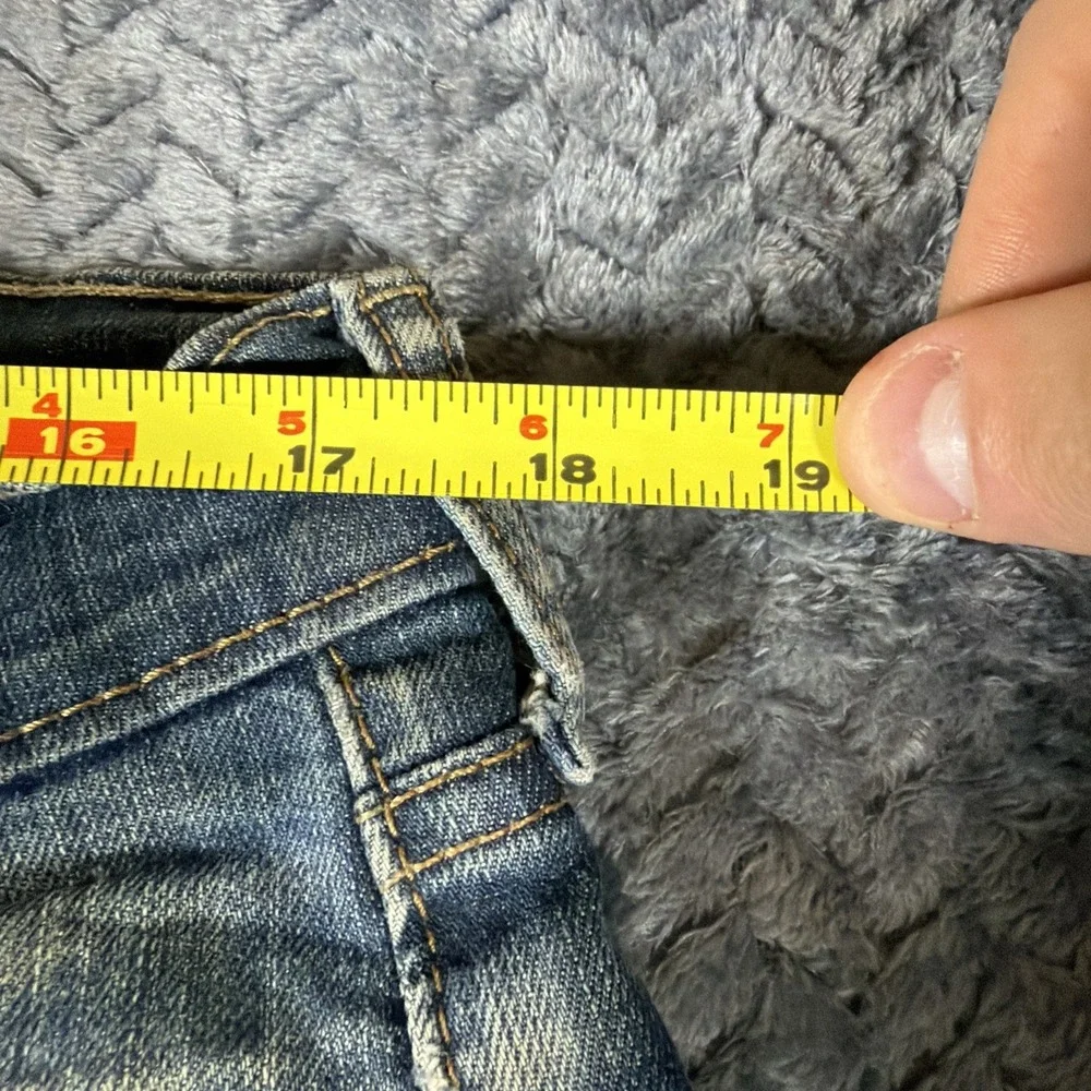 Levis 504 Jeans Adult 34x32 Blue Red Tab Denim Medium Wash Straight Distressed‎